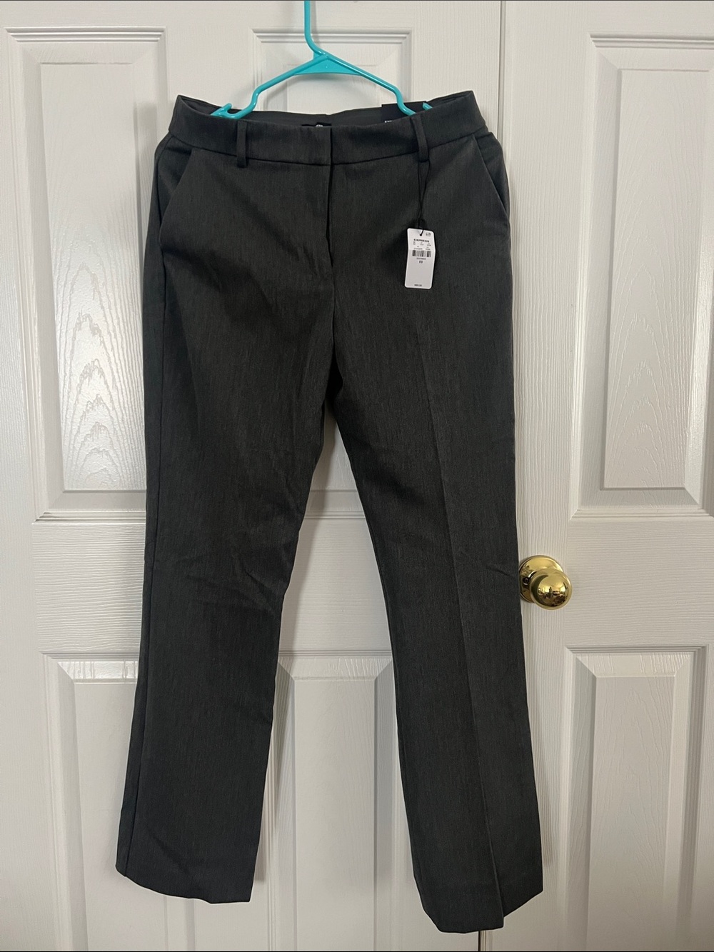 Express Charcoal Gray Dress Pants - Boot Leg